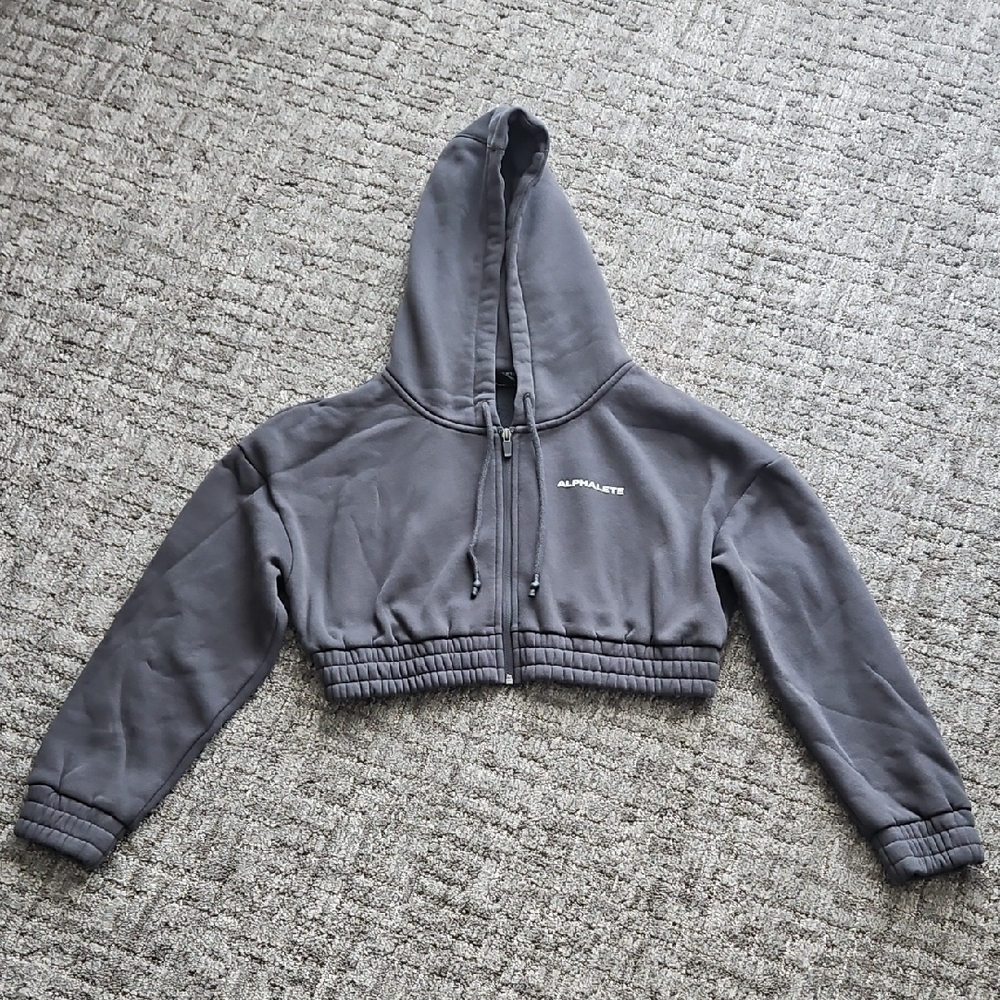 Alphalete Charcoal Cropped Hoodie